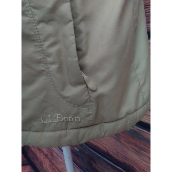 L.L. Bean Faux Fur Lined Hooded Vest tan Women Size medium - Picture 4 of 7